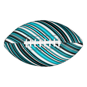 Cute black white aqua stripes football