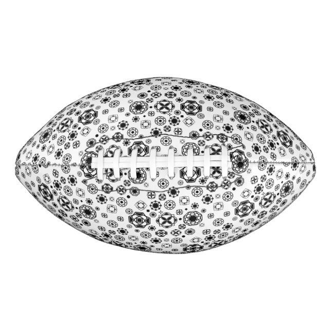 Cute black white arabesque decorative pattern football (Front)