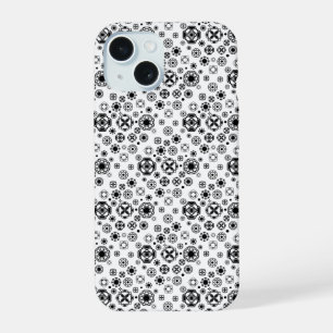 Cute black white arabesque decorative pattern iPhone 15 case