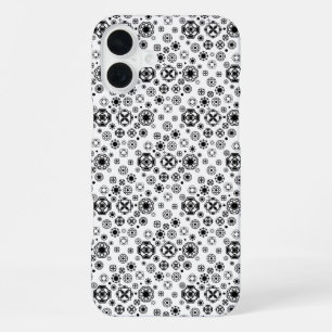 Cute black white arabesque decorative pattern iPhone 16 plus case