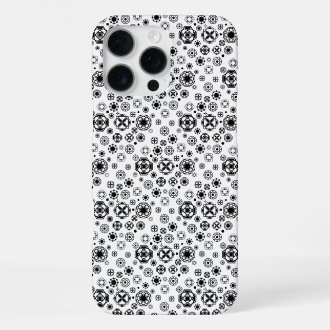 Cute black white arabesque decorative pattern iPhone case (Back)