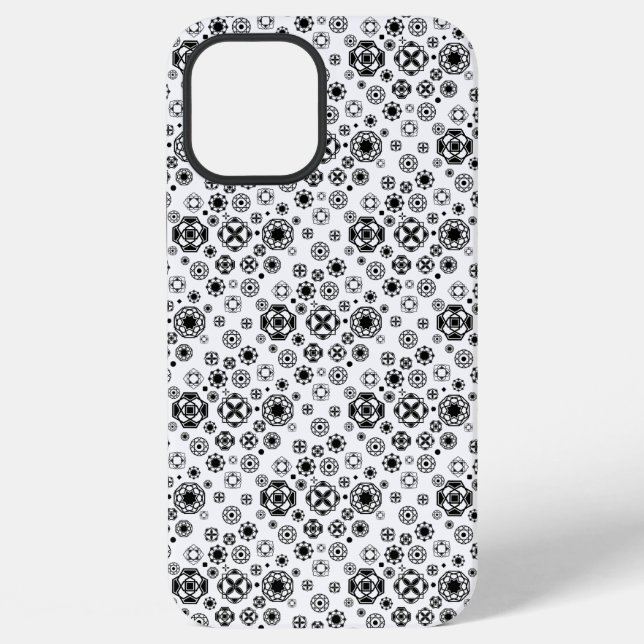Cute black white arabesque decorative pattern iPhone case (Back)