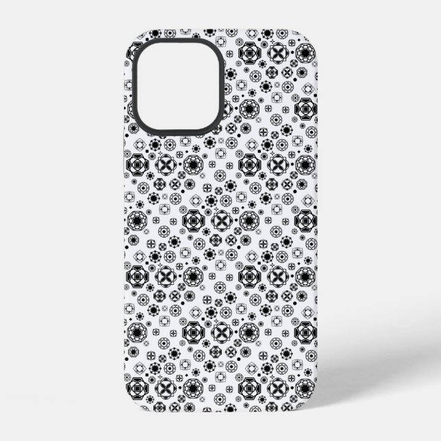Cute black white arabesque decorative pattern iPhone case (Back)