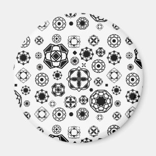 Cute black white arabesque decorative pattern magnet