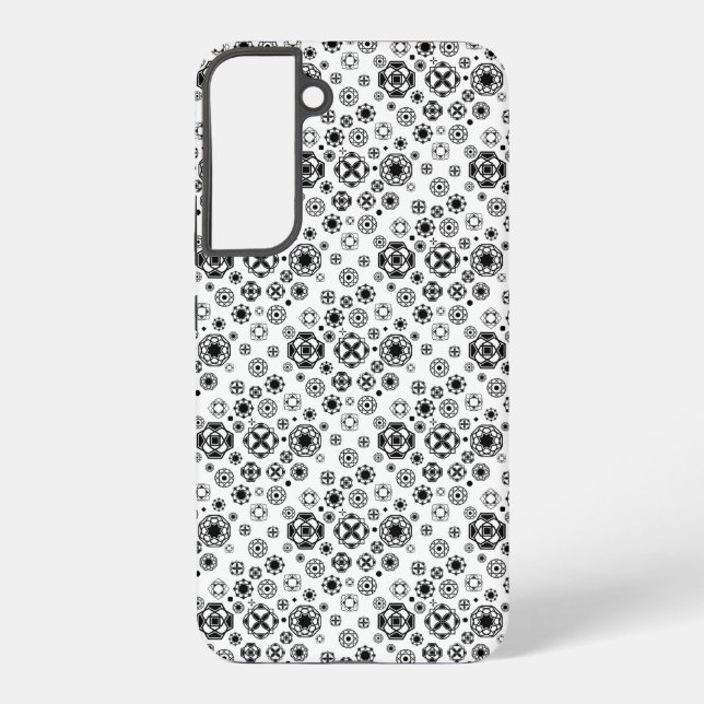 Cute black white arabesque decorative pattern samsung galaxy s22+ case (Back)