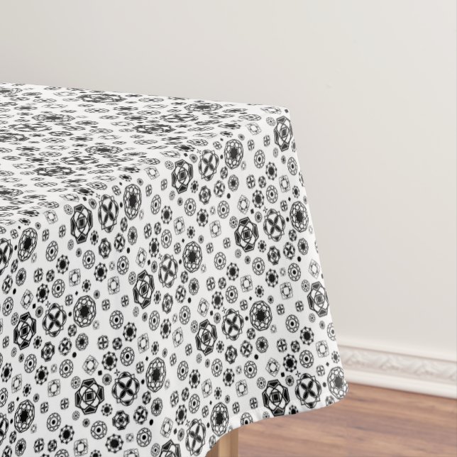 Cute black white arabesque decorative pattern tablecloth (In Situ)