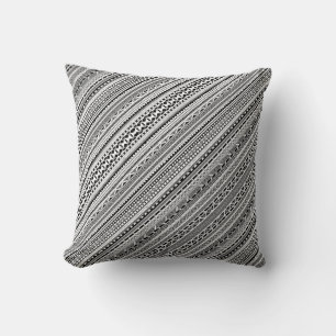 Cute black white aztec patterns design cushion