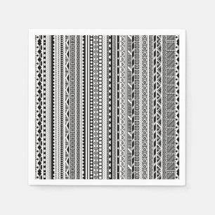 Cute black white aztec patterns design napkin