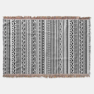 Cute black white aztec patterns design throw blanket