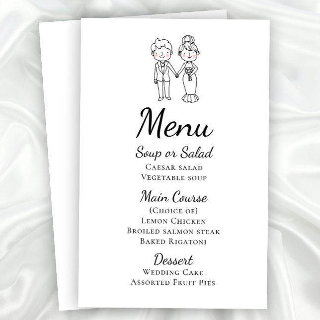 Cute Black White Cartoon Bride and Groom Wedding (Creator Uploaded)