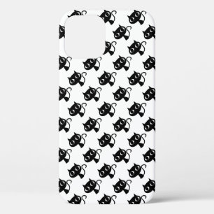 Cute black white cats patterns iPhone 12 pro case