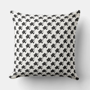 Cute black white cats patterns cushion