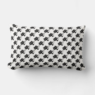 Cute black white cats patterns lumbar cushion