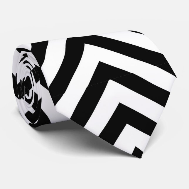 Cute black white chevron pattern tiled tie (Rolled)