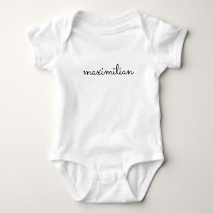 Cute black white custom script name simple modern baby bodysuit
