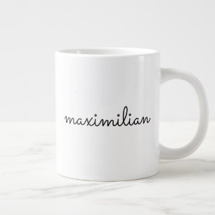 Cute black white custom script name simple modern large coffee mug