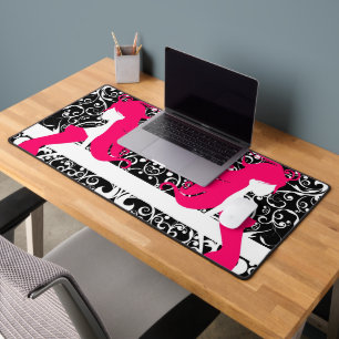 Cute black white decorative fashion girl can coole desk mat
