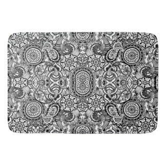 Cute black white floral paisley bath mat