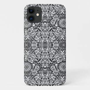 Cute black white floral paisley Case-Mate iPhone case