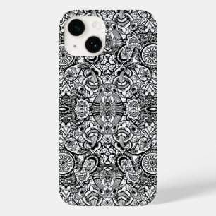 Cute black white floral paisley Case-Mate iPhone 14 case