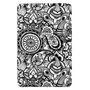 Cute black white floral paisley magnet