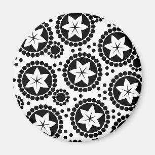 Cute black white flowers iPhone magnet