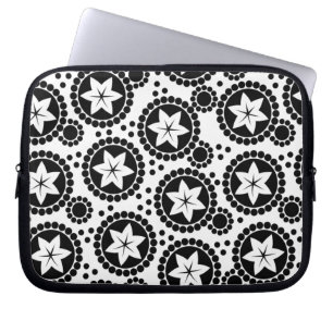 Cute black white flowers Laptop Sleeve