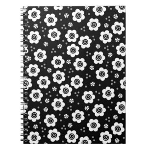 Cute black white flowers Notebook