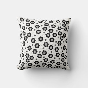 Cute black white flowers Pillow