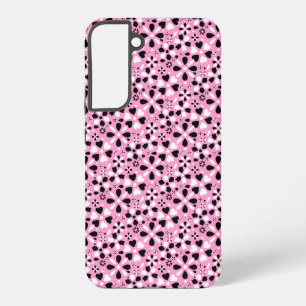 Cute black white flowers samsung galaxy case