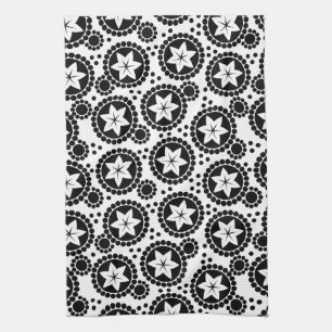 Cute black white flowers Towel