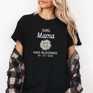 Cute Black & White Girl Mama Established Date Tri-Blend Shirt
