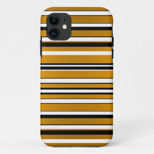 Cute black white golden stripes look Case-Mate iPhone case