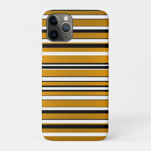 Cute black white golden stripes look Case-Mate iPhone case
