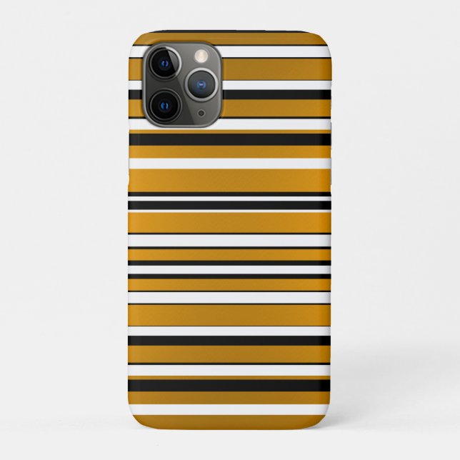 Cute black white golden stripes look Case-Mate iPhone case (Back)