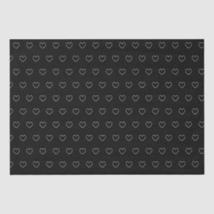 Cute Black White Heart Valentines Day Pattern Tissue Paper
