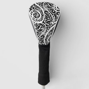 Cute black white hearts love background design lon golf head cover