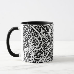 Cute black white hearts love background design lon mug