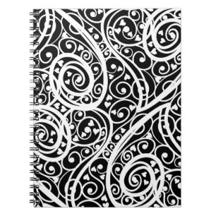 Cute black white hearts love background design lon notebook