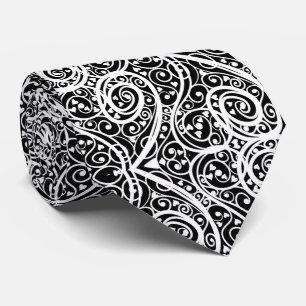 Cute black white hearts love background design lon tie