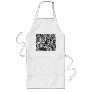 Cute black white hearts love background design long apron