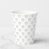 Cute black white hearts modern pattern chic