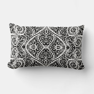Cute black white hearts pattern lumbar cushion
