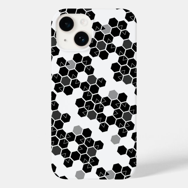 Cute black white hex data patterns Case-Mate iPhone case (Back)