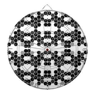 Cute black white hex data patterns dartboard