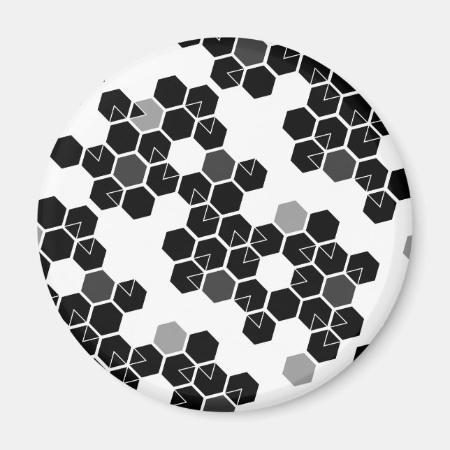 Cute black white hex data patterns magnet (Front)