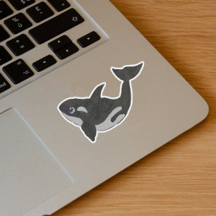Cute Black White Killer Whale Blue Eyes