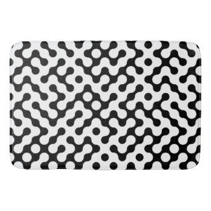 Cute black white labyrinth pattern bath mat