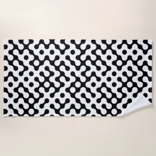 Cute black white labyrinth pattern beach towel
