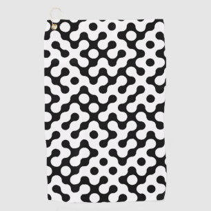 Cute black white labyrinth pattern golf towel